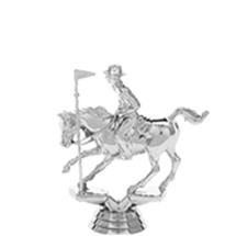 Pole Bending Horse Silver Trophy Figure