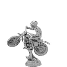 Scrambler Motorcycle Silver Trophy Figure