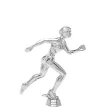 Track Runner Female Silver Trophy Figure