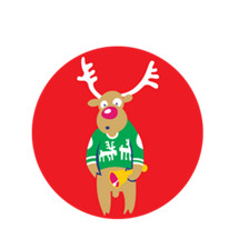 Holiday Sweater Reindeer Emblem