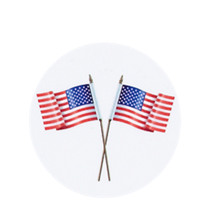 Crossed American Flags Emblem