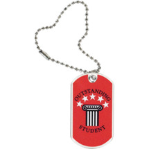 1 1/8 x 2" Outstanding Student Sports Tag with Key Chain
