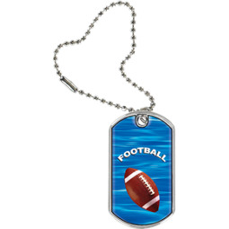1 1/8 x 2" Football Sports Tag with Key Chain