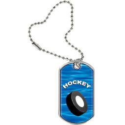 1 1/8 x 2" Hockey Sports Tag with Key Chain