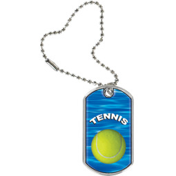 1 1/8 x 2" Tennis Sports Tag with Key Chain