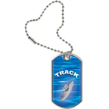 1 1/8 x 2" Track Sports Tag with Key Chain