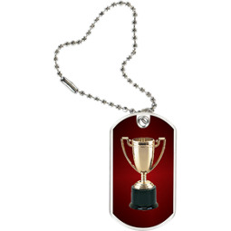 1 1/8 x 2" Achievement Trophy Sports Tag with Key Chain