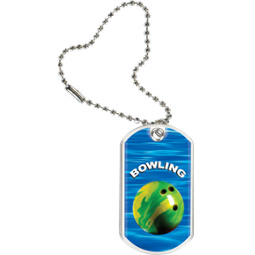 Bowling Dog Tag with Key Chain