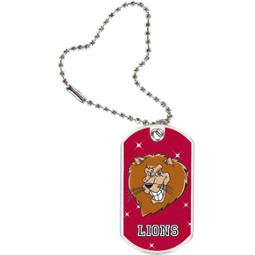 1 1/8 x 2" Lions Mascot Sports Tag with Key Chain