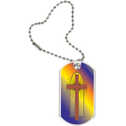 1 1/8 x 2" Religious Tag with Key Chain