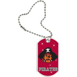 1 1/8 x 2" Pirates Mascot Sports Tag with Key Chain