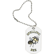 1 1/8 x 2" Spelling Bee Sports Tag with Key Chain
