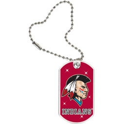 1 1/8 x 2" Indians Mascot Sports Tag with Key Chain