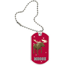 1 1/8 x 2" Moose Mascot Sports Tag with Key Chain