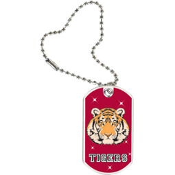 1 1/8 x 2" Tigers Mascot Sports Tag with Key Chain