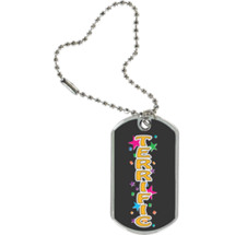 1 1/8 x 2" Terrific Sport Tag with 4 1/2 in. Key Chain