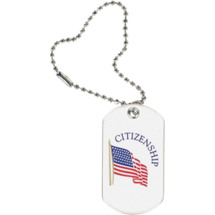 1 1/8 x 2" Citizenship Sports Tag with Key Chain