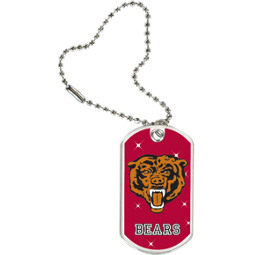 1 1/8 x 2" Bears Mascot Sports Tag with Key Chain