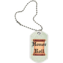 1 1/8 x 2" Honor Roll Sports Tag with Key Chain