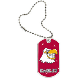 1 1/8 x 2" Eagles Mascot Sports Tag with Key Chain
