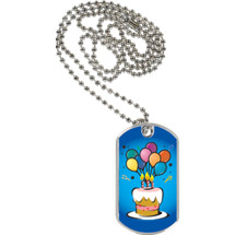 1 1/8 x 2" Birthday Tag with Neck Chain