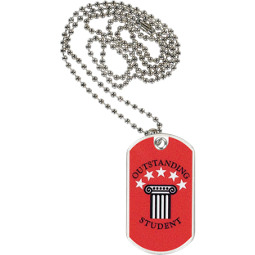 1 1/8 x 2" Outstanding Student Sports Tag with Neck Chain