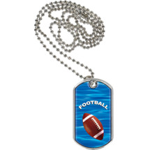 1 1/8 x 2" Football Sports Tag with Neck Chain