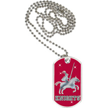 1 1/8 x 2" Knights Mascot Sports Tag with Neck Chain