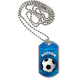 Soccer Dog Tag - Soccer Sports Tag with Neck Chain