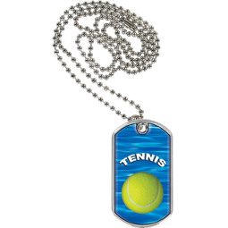 1 1/8 x 2" Tennis Sports Tag with Neck Chain