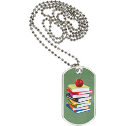 1 1/8 x 2" School Tag with Neck Chain