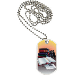 1 1/8 x 2" Reading Sports Tag with Neck Chain