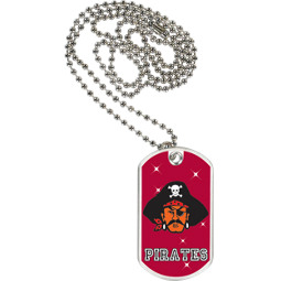 1 1/8 x 2" Pirates Mascot Sports Tag with Neck Chain