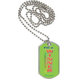 1 1/8 x 2" I'm a Winner Sport Tag with 24 in. Neck Chain