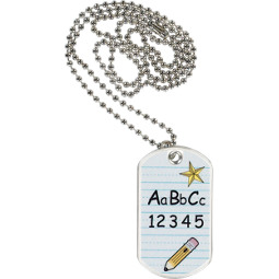 1 1/8 x 2" ABC Sports Tag with Neck Chain