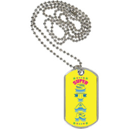 1 1/8 x 2" Super Star Sport Tag with 24 in. Neck Chain