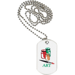 1 1/8 x 2" Art Sports Tag with Neck Chain