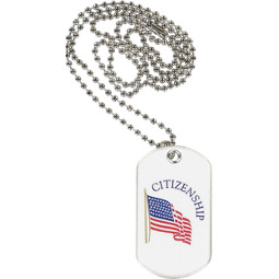 1 1/8 x 2" Citizenship Sports Tag with Neck Chain