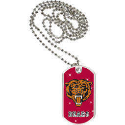 1 1/8 x 2" Bears Mascot Sports Tag with Neck Chain