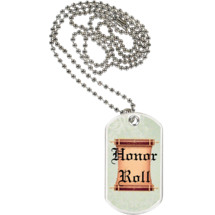 1 1/8 x 2" Honor Roll Sports Tag with Neck Chain