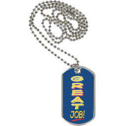 1 1/8 x 2" Great Job Sport Tag with 24 in. Neck Chain