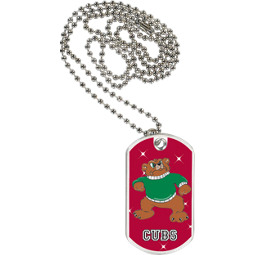 1 1/8 x 2" Cubs Mascot Sports Tag with Neck Chain