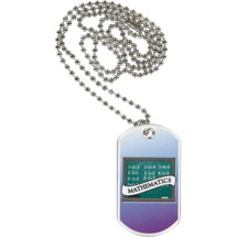 1 1/8 x 2" Mathematics Sports Tag with Neck Chain