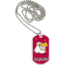 1 1/8 x 2" Eagles Mascot Sports Tag with Neck Chain