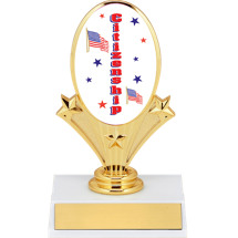 5 3/4" Oval Riser Trophy with a Citizenship Emblem
