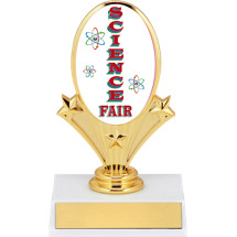 5 3/4" Oval Riser Trophy with a Science Fair Emblem