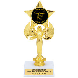 Achievement Star Emblem Trophy | Employee of the Year