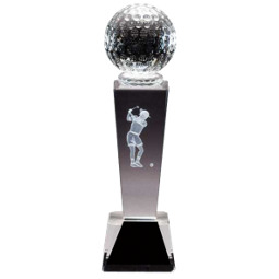 2 1/8 x 8 1/4" Optical Crystal Female Golf Award