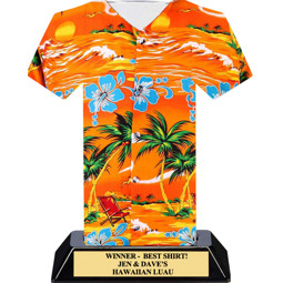 Orange Hawaiian Shirt Trophy - 7 inches