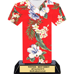 Red Hawaiian Shirt Trophy - 7 inches